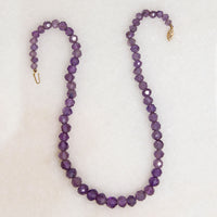 Pretty Purple Faceted Amethyst Bead Necklace