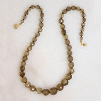 Graduated Smokey Quartz Bead Necklace