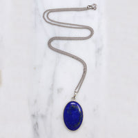 Lapis Lazuli in Sterling Bezel Pendant