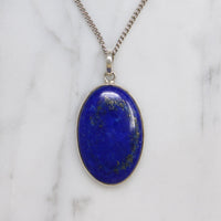 Lapis Lazuli in Sterling Bezel Pendant
