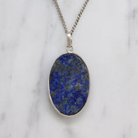 Lapis Lazuli in Sterling Bezel Pendant