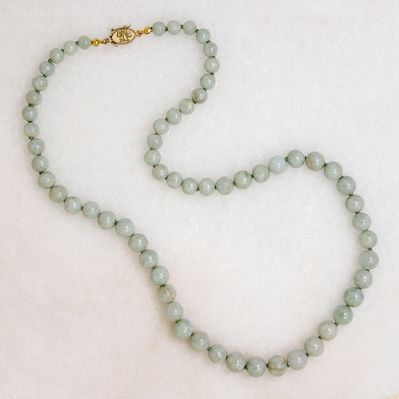 Graduated Celadon Green Jade Beads