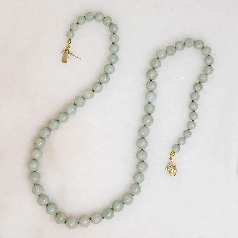 Graduated Celadon Green Jade Beads