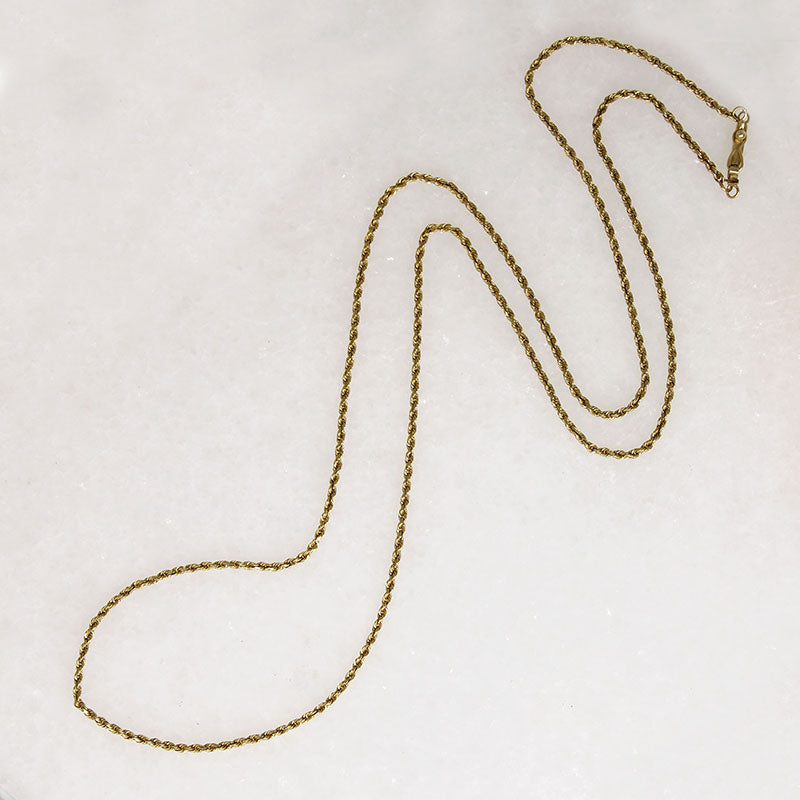 Vintage 24" 14k Gold Twisted Rope Chain