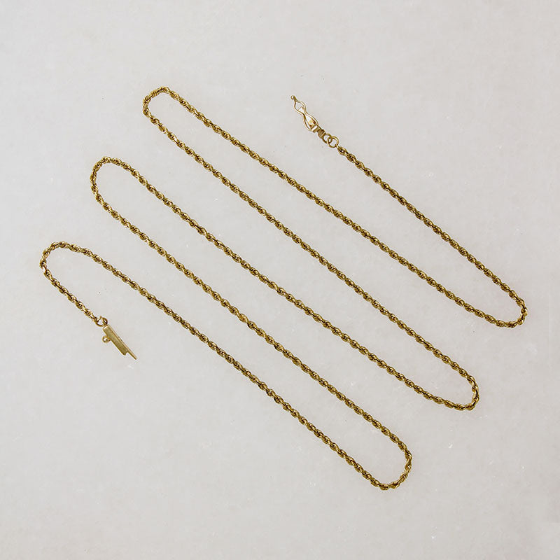 Vintage 24" 14k Gold Twisted Rope Chain