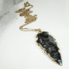 Obsidian Arrowhead in Gold Filled Pendant