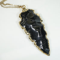 Obsidian Arrowhead in Gold Filled Pendant