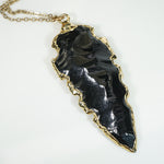 Obsidian Arrowhead in Gold Filled Pendant