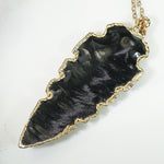 Obsidian Arrowhead in Gold Filled Pendant