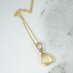 Lovely Precious Topaz and Diamond Pendant