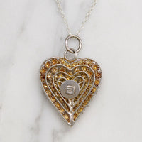 Filigreed Sterling Silver Heart Necklace