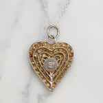 Filigreed Sterling Silver Heart Necklace