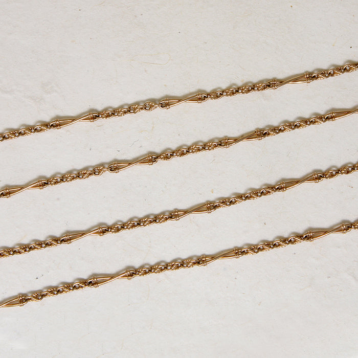 Gorgeous 56" 15ct Rosy Gold Twisted Link Chain