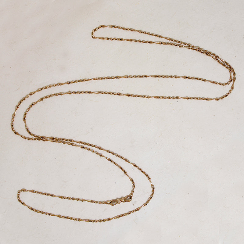 Gorgeous 56" 15ct Rosy Gold Twisted Link Chain