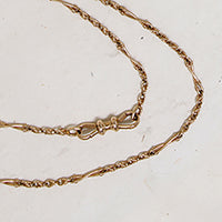 Gorgeous 56" 15ct Rosy Gold Twisted Link Chain