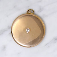 Elegant Edwardian Rose Gold Locket with Diamond