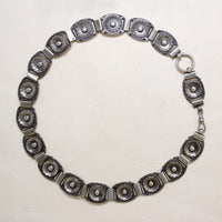 Aesthetic Movement Sterling Silver Flower Chain