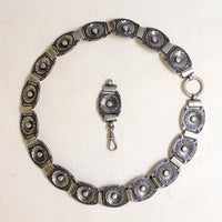 Aesthetic Movement Sterling Silver Flower Chain
