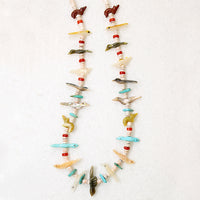 Colorful Zuni Carved Fetish Necklace