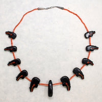 Powerful Zuni Heartline Bear Necklace