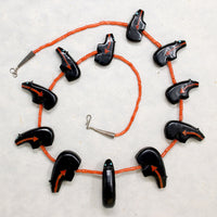 Powerful Zuni Heartline Bear Necklace
