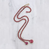 Bright Pink Rhinestone Negligee Necklace