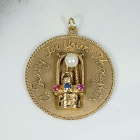 Charming "A Penny For Your Thoughts" Gold Charm