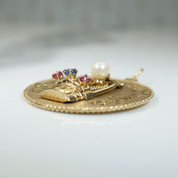 Charming "A Penny For Your Thoughts" Gold Charm