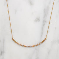 Tiny Diamonds in Graceful Rose Gold Arc Necklace