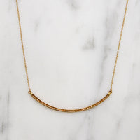 Tiny Diamonds in Graceful Rose Gold Arc Necklace