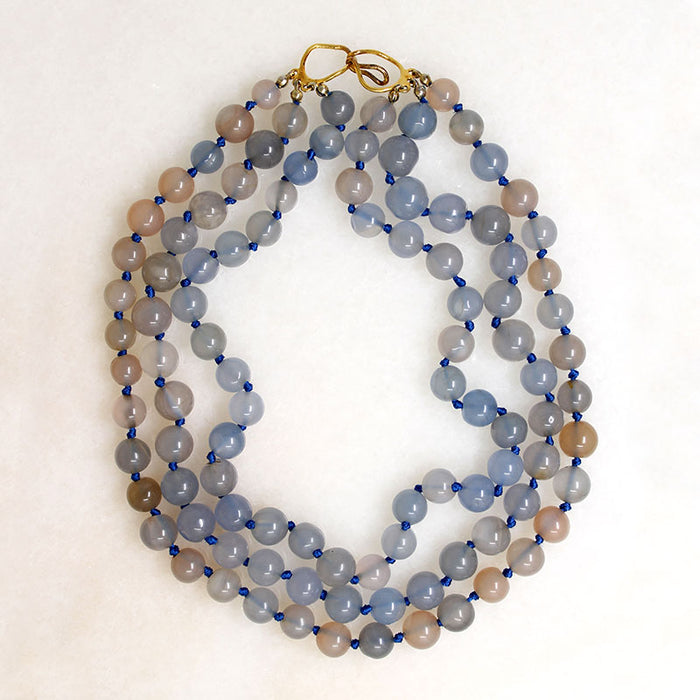 Windswept Beach Chalcedony Bead Necklace