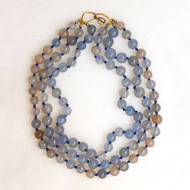 Windswept Beach Chalcedony Bead Necklace