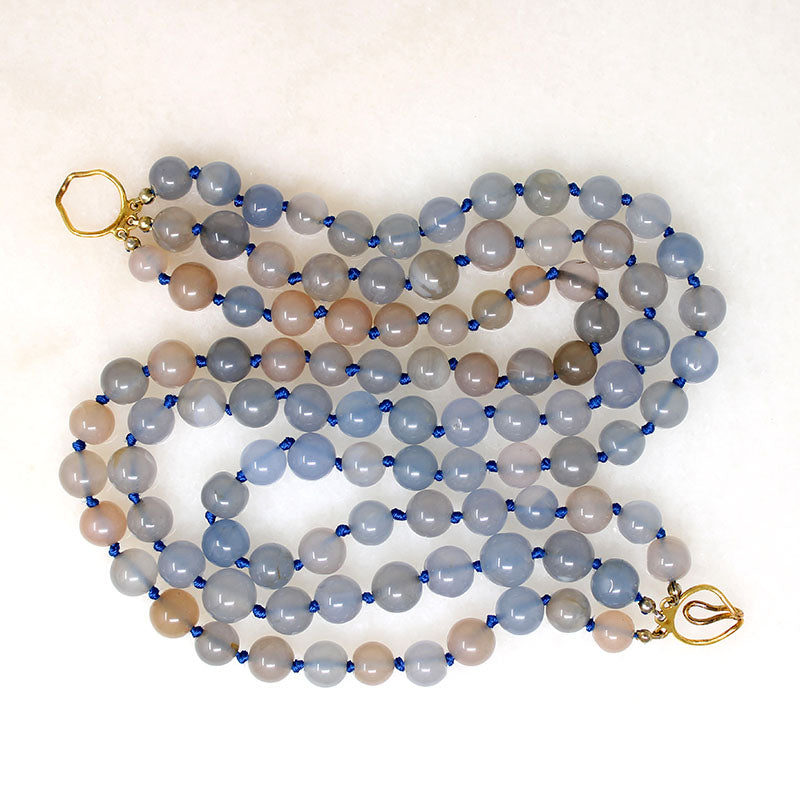 Windswept Beach Chalcedony Bead Necklace