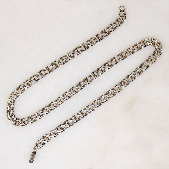 Substantial 950 Grade Silver Double-Link Chain
