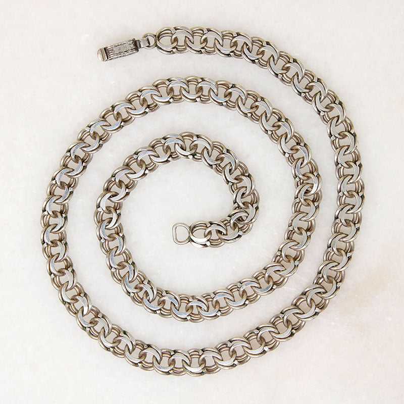 Substantial 950 Grade Silver Double-Link Chain