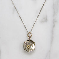 Art Deco Platinum & White Gold Hexagonal Diamond Pendant