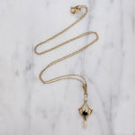 Edwardian Lavalier Necklace with Sapphire & Pearls
