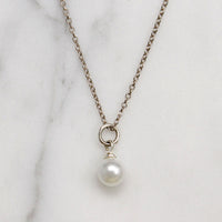Petite Cultured Pearl Pendant on Sterling Silver Chain