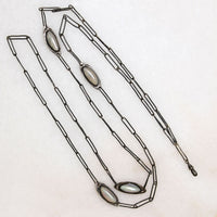 Gunmetal Guard Chain with Blister Pearl Stations