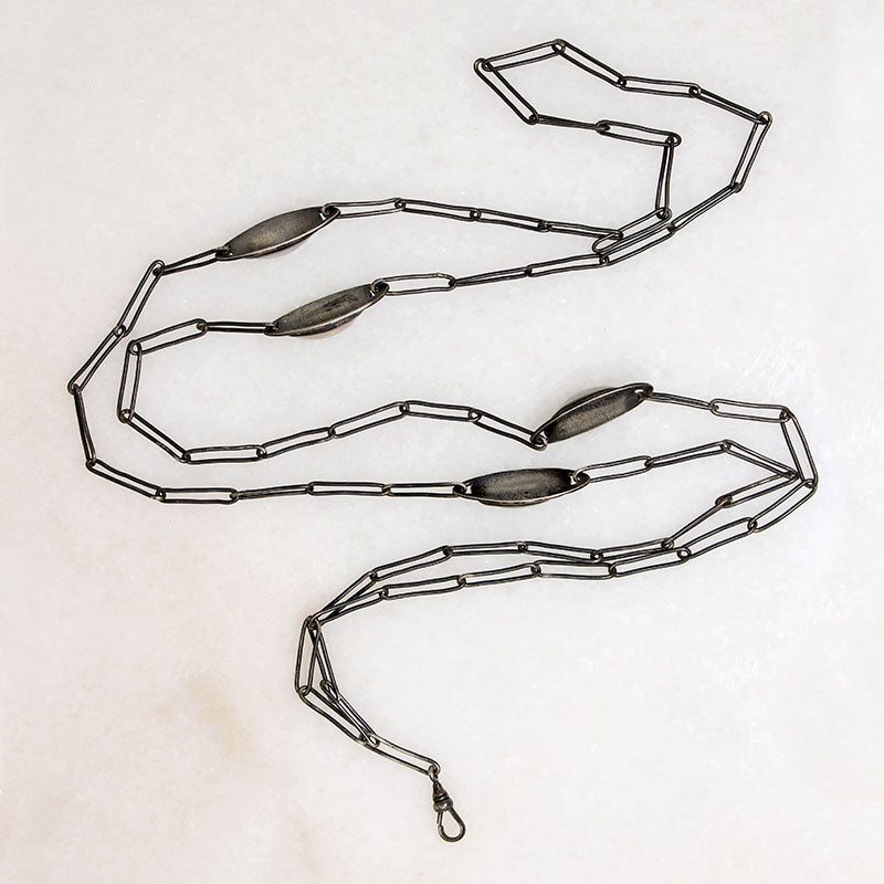 Gunmetal Guard Chain with Blister Pearl Stations