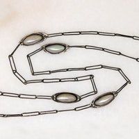 Gunmetal Guard Chain with Blister Pearl Stations