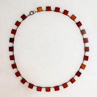 Carnelian & Sterling Art Deco Necklace