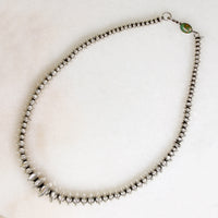 Superb Navajo Silver Beads with Turquoise Clasp