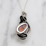 Leafy Amber & Sterling Silver Necklace