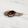 Leafy Amber & Sterling Silver Necklace