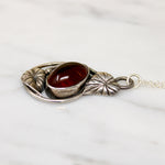 Leafy Amber & Sterling Silver Necklace