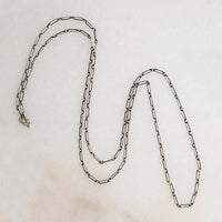 36" Long Sterling Silver Trombone Link Chain