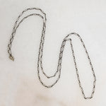36" Long Sterling Silver Trombone Link Chain