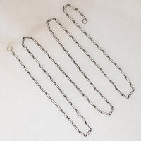 36" Long Sterling Silver Trombone Link Chain