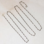 36" Long Sterling Silver Trombone Link Chain